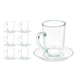 Kop og tallerken Vivalto 41089 Gennemsigtig Glas 200 ml (6 enheder) #2