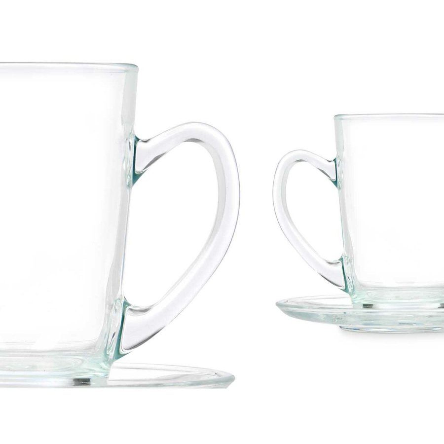 Kop og tallerken Vivalto 41089 Gennemsigtig Glas 200 ml (6 enheder) #4