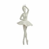 Julepynt Ballerina Hvid Plastik Skinne 6,7 x 16 x 6,7 cm (24 enheder) #5