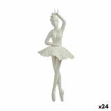 Julepynt Ballerina Hvid Plastik Skinne 6,7 x 16 x 6,7 cm (24 enheder) #1