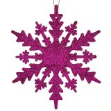 Julepynt Snefnug Fuchsia Plastik Skinne 15 x 15 x 0,2 cm (24 enheder) #5