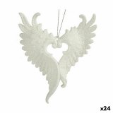 Julepynt Englevinger Hvid Plastik Skinne 12 x 13 x 2,5 cm (24 enheder) #1