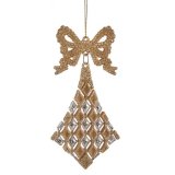 Julepynt Lasso Romber champagne Plastik Skinne 7,5 x 1 x 15,5 cm (24 enheder) #5