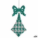 Julepynt Lasso Romber Grn Plastik Skinne 7,5 x 1 x 15,5 cm (24 enheder) #1