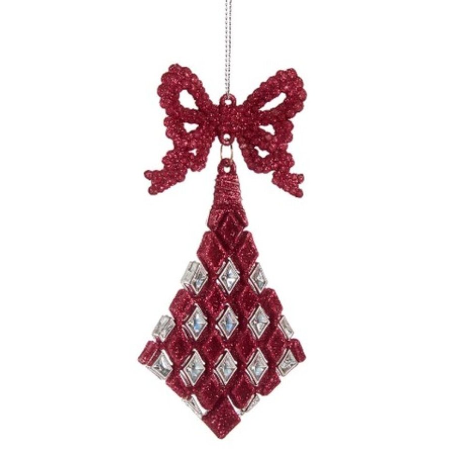 Julepynt Lasso Romber Fuchsia Plastik Skinne 7,5 x 1 x 15,5 cm (24 enheder) #5