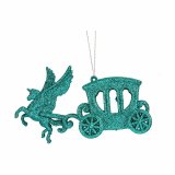 Julepynt Magisk Hestevogn Grn Plastik Skinne 15 x 8,5 x 4,5 cm (24 enheder) #5