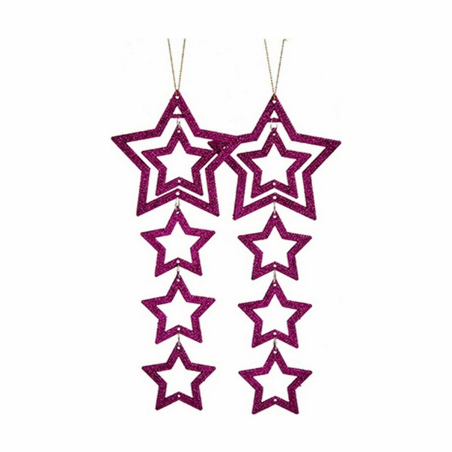 Juledekorationsst Stjerne Fuchsia 19 x 0,2 x 23 cm (24 enheder) #5