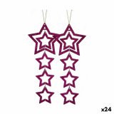 Juledekorationsst Stjerne Fuchsia 19 x 0,2 x 23 cm (24 enheder) #1