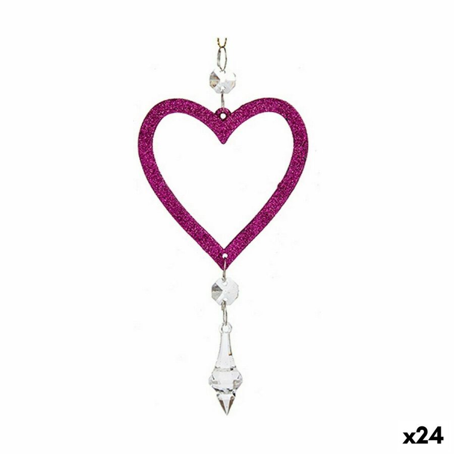 Julepynt Fuchsia Plastik Skinne 9 x 16 x 2 cm (24 enheder) #1