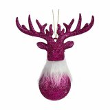 Julepynt Rensdyr Fuchsia Plastik Skinne 13,5 x 15,5 x 7 cm (24 enheder) #5