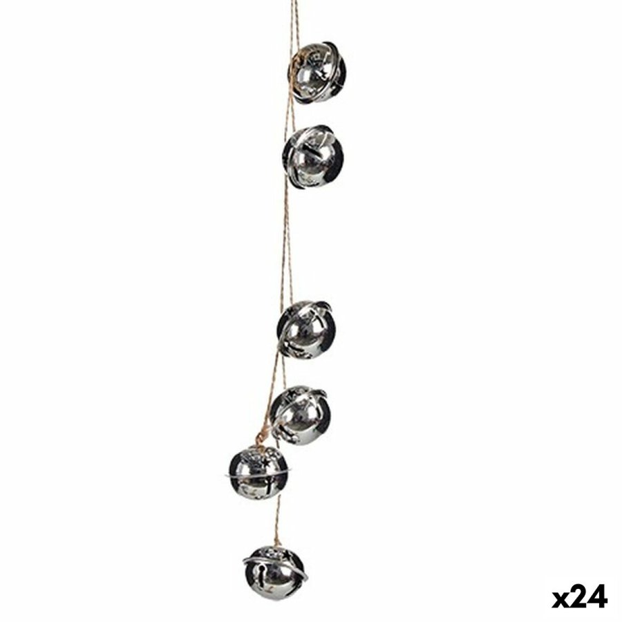 Julepynt Krist+ 00547-1 Slvfarvet Metal Rangle 5 x 2,5 x 41 cm (24 enheder) #1