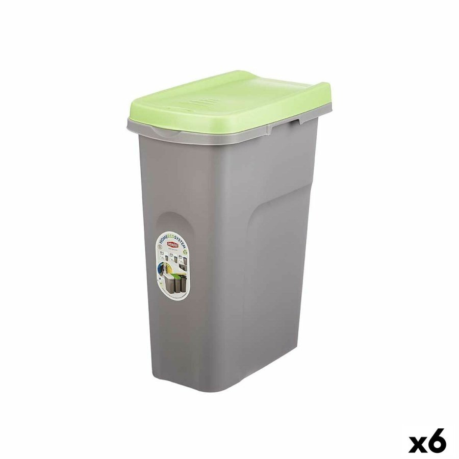 Papirkurv Stefanplast Grn Gr Plastik 25 L (6 enheder) #1