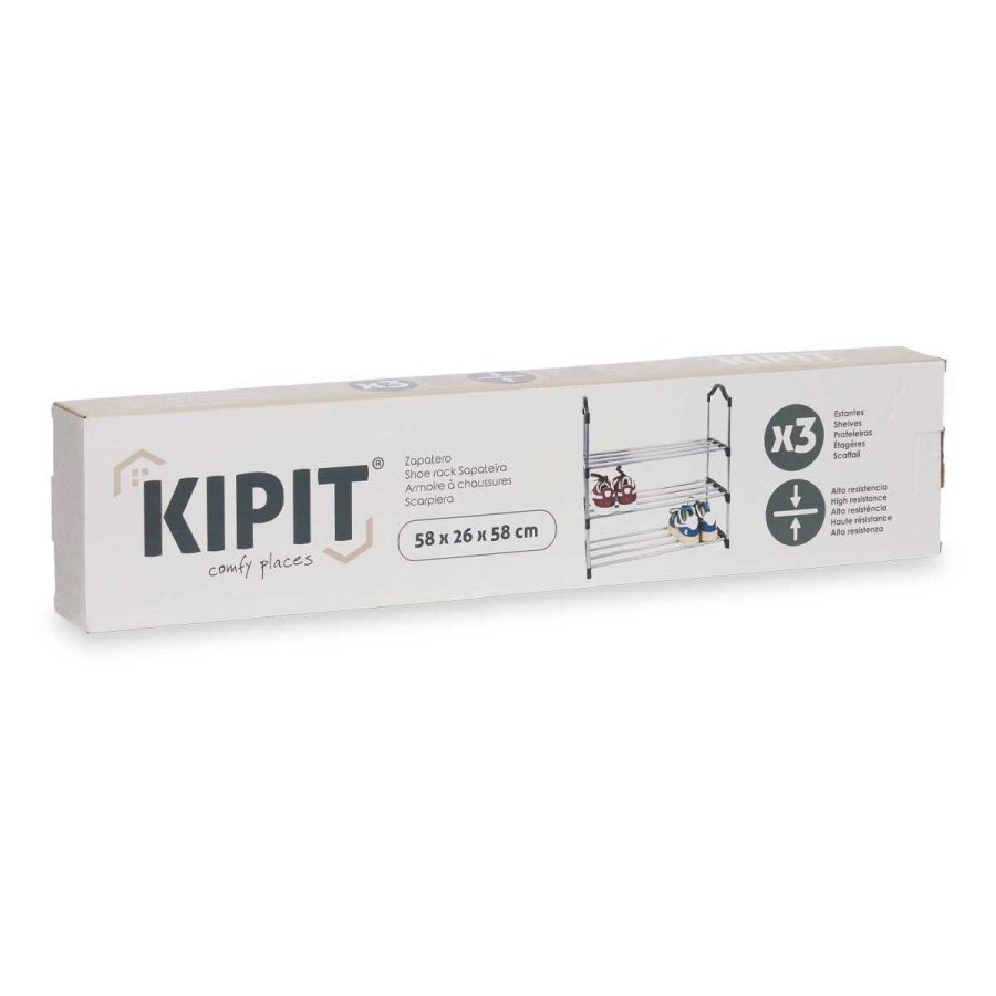 Skostativ Kipit 1064 Slvfarvet 58 x 26 x 58 cm 3 Hylder #9