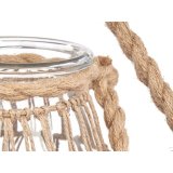 Lyseholder Gift Decor 26240BR 26240BR Gennemsigtig Natur Glas Tov 14 x 21 cm 16 x 21 x 14 cm Blik (6 enheder) #3