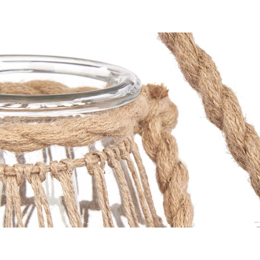 Lyseholder Gift Decor 26240BR 26240BR Gennemsigtig Natur Glas Tov 14 x 21 cm 16 x 21 x 14 cm Blik (6 enheder) #3