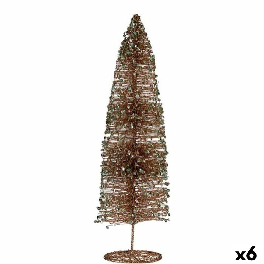 Juletr Paillietter champagne 10 x 40 x 10 cm (6 enheder) #1