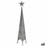 Juletr Krist+ 00157 Slvfarvet Metal Plastik Stjerne Trn 28 x 127 x 28 cm (6 enheder) #1