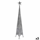Juletr Krist+ 00160 Slvfarvet Metal Plastik Stjerne Trn 42 x 218 x 42 cm (3 enheder) #1