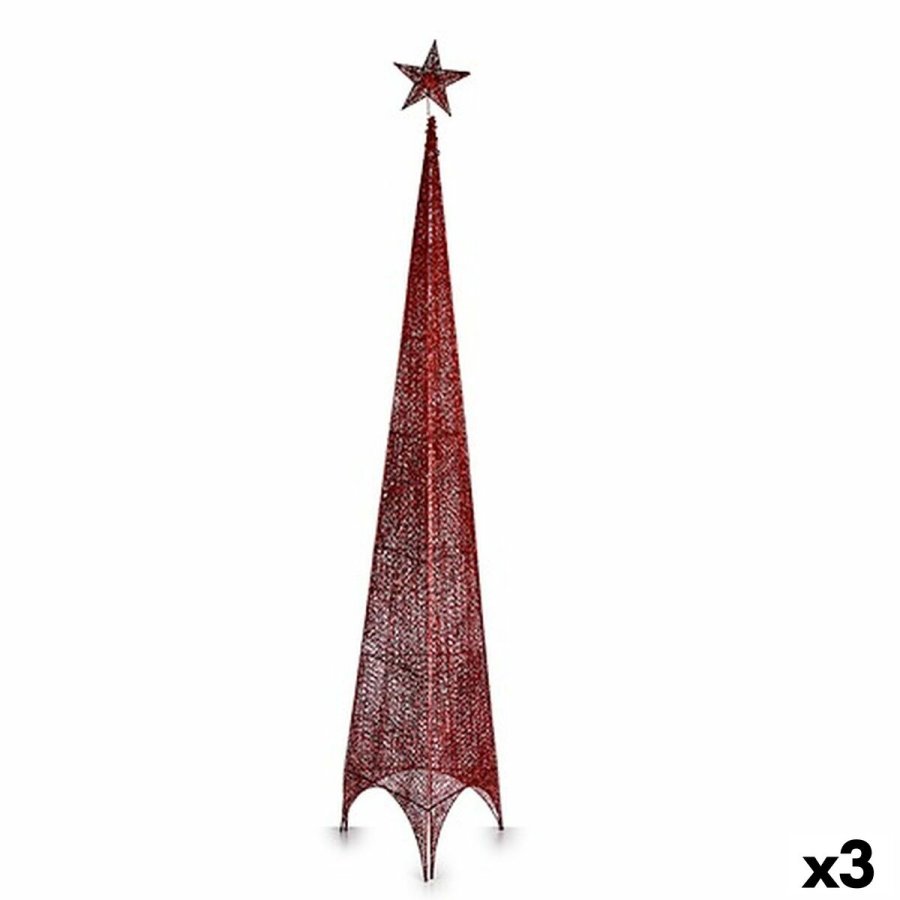 Juletr Krist+ 00155 Rd Metal Plastik Trn 42 x 218 x 42 cm (3 enheder) #1