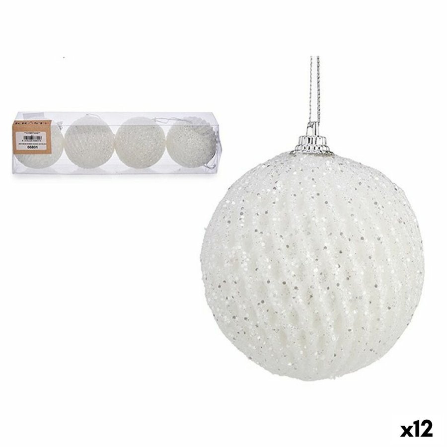 St med julekugler Krist+ 00424 Hvid polystyren (12 enheder) #1