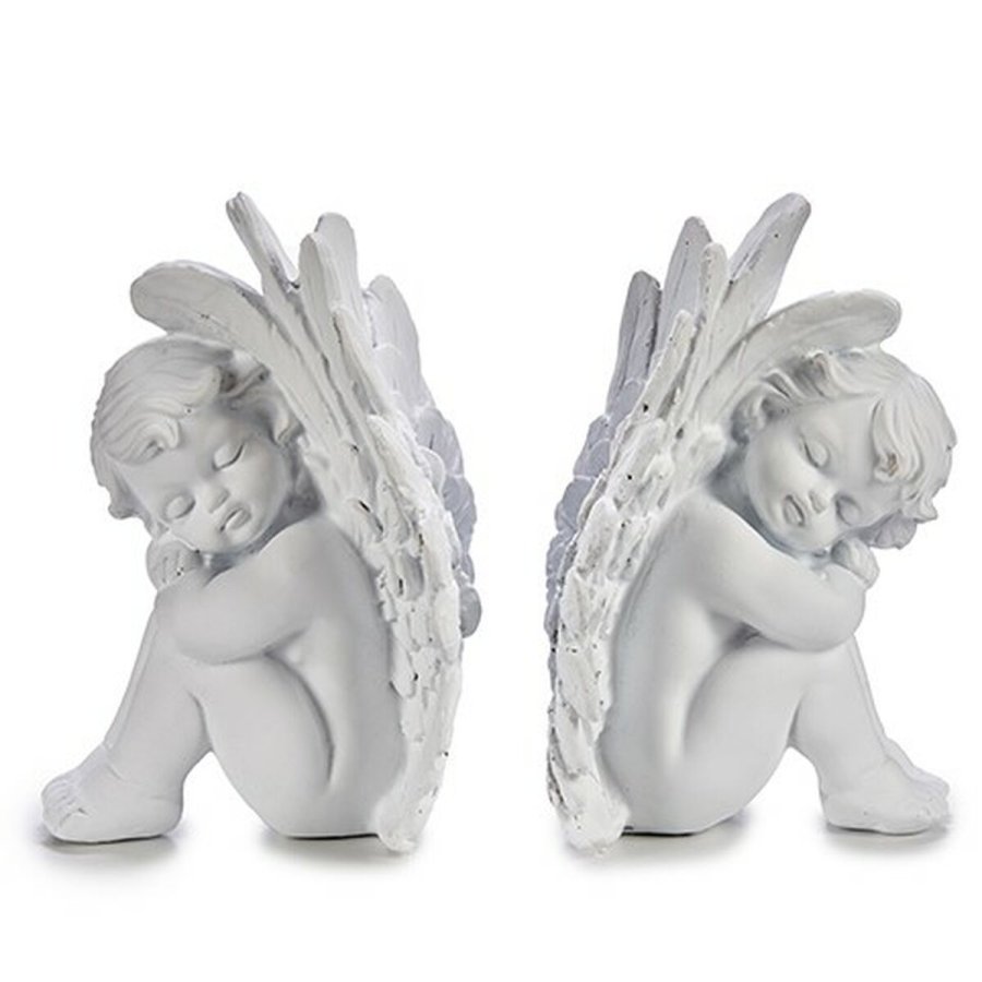 Indretning Engel Hvid Polyesterharpisk 13 x 19 x 14 cm #1