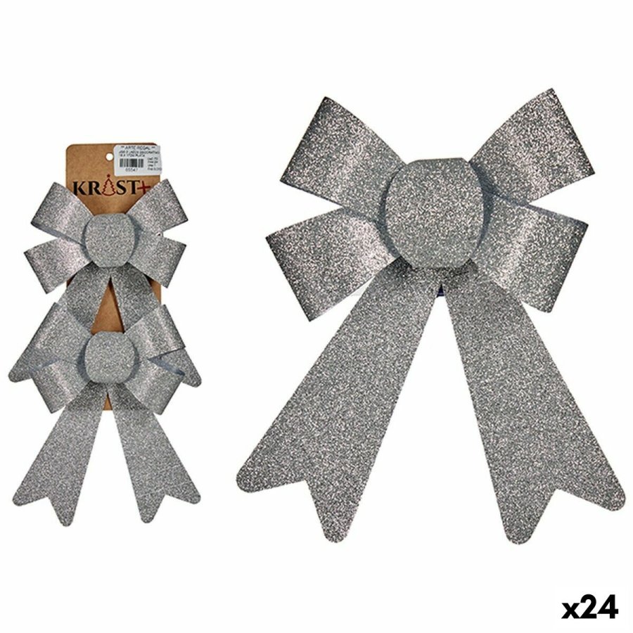 Juledekorationsst Krist+ 65547 Slvfarvet PVC 15 x 2 x 18 cm Lasso (24 enheder) #1