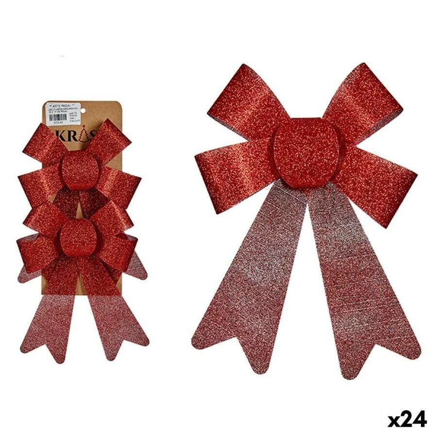Juledekorationsst Krist+ 65548 Rd PVC 15 x 2 x 17 cm Lasso (24 enheder) #1