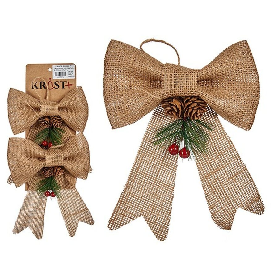 Juledekorationsst Krist+ 65563 Brun Rd Grn 14 x 3 x 19 cm Lasso (12 enheder) #5