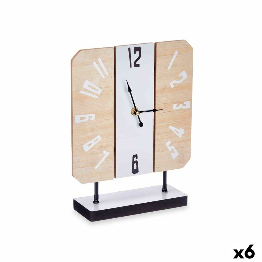 Namizna ura Hvid Metal Tr MDF 22 x 28 x 7 cm (6 enheder) #1