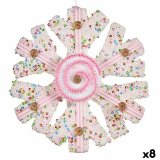 Julepynt Krist+ 64815311 Hvid Pink Snefnug 17 x 6 x 17 cm (8 enheder) #1