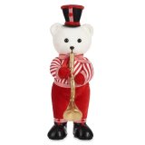 Dekorativ figur Bjrn Trompet Hvid Sort Rd polystyren 15 x 46 x 25 cm (2 enheder) #5