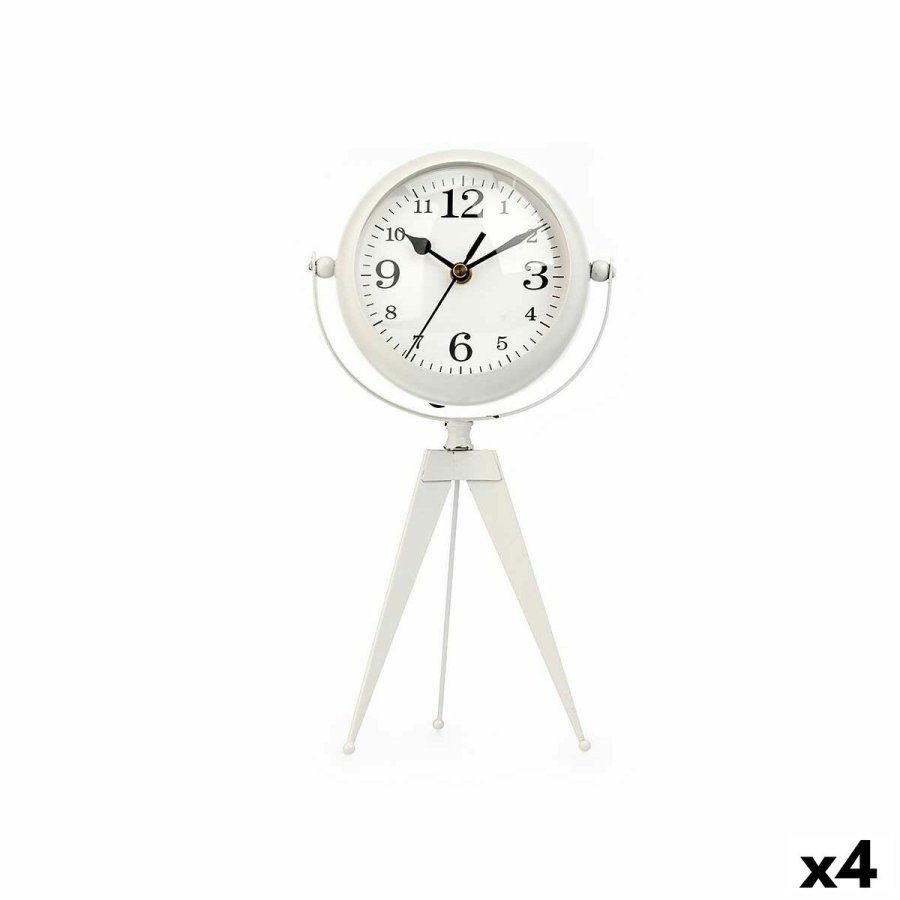Namizna ura Stativ Hvid Metal 14 x 30 x 11 cm (4 enheder) #1