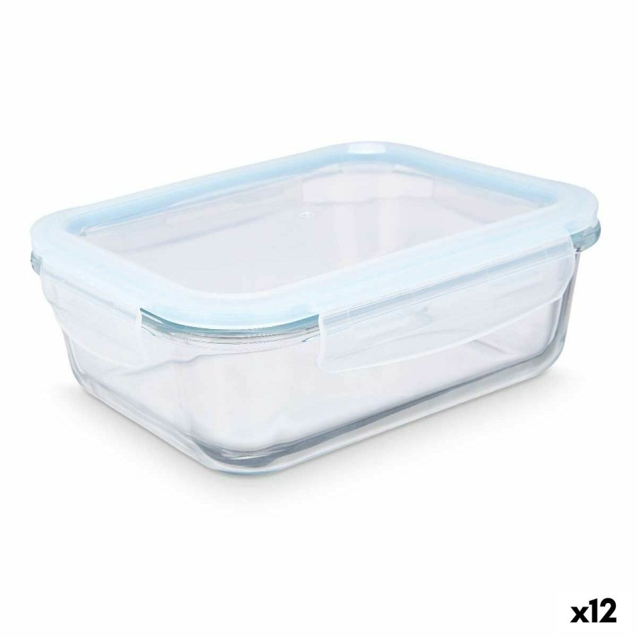Madkasse Vivalto 90549 Gennemsigtig Silikone Borosilikatglas 1 L 22 x 7 x 16,5 cm (12 enheder) #1