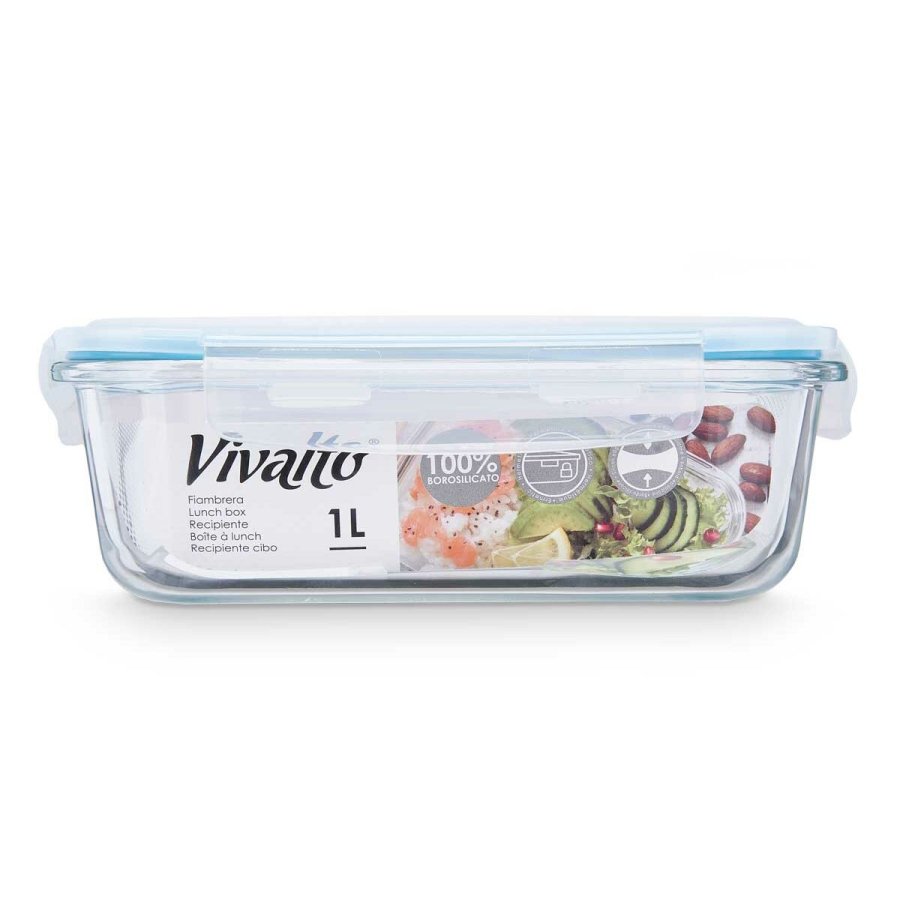 Madkasse Vivalto 90549 Gennemsigtig Silikone Borosilikatglas 1 L 22 x 7 x 16,5 cm (12 enheder) #3