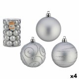 St med julekugler Slvfarvet PVC  6 cm (4 enheder) #1