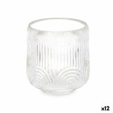 Lyseholder Gift Decor GJS1010BMS-T GJS1010BMS-T Gennemsigtig Krystal 9 x 9,5 x 9 cm Striber (12 enheder) #1