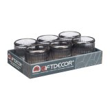 Lyseholder Gift Decor GJS1010BMS-GRA GJS1010BMS-GRA Gr� Krystal 9 x 9,5 x 9 cm Striber (12 enheder) #3