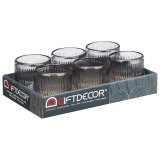 Lyseholder Gift Decor GJS7678BS-GRA GJS7678BS-GRA Gr� Krystal 7,5 x 7,8 x 7,5 cm Striber (12 enheder) #3