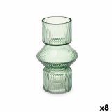 Vase Gift Decor VGSY1016S-GRE VGSY1016S-GRE Gr�n Krystal Striber 9,5 x 16,5 x 9,5 cm 10,5 x 17,5 x 10,5 cm (8 enheder) #1