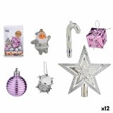 Juledekorationsst Krist+ 95442 Lilla Slvfarvet PVC (12 enheder) #1