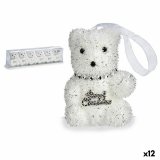 Juledekorationsst Krist+ 00534 Hvid Slvfarvet Bjrn 5,5 x 7 x 5,5 cm (12 enheder) #1
