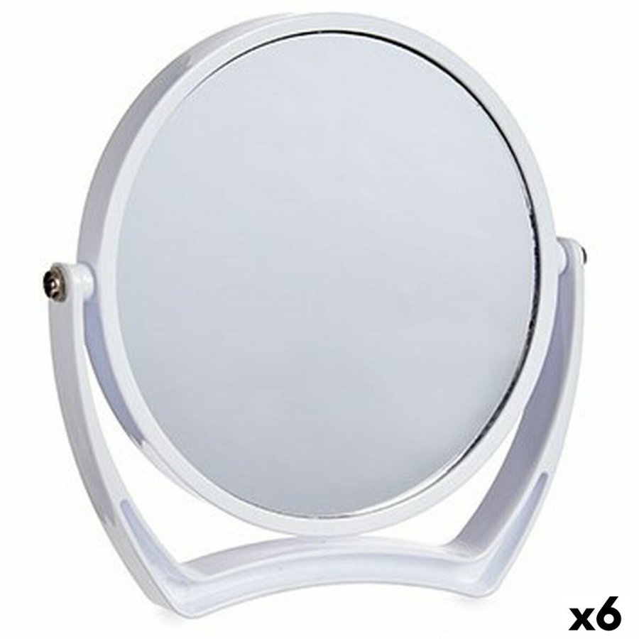 Makeup-Spejl Hvid Krystal Plastik 19 x 18,7 x 2 cm (6 enheder) #1
