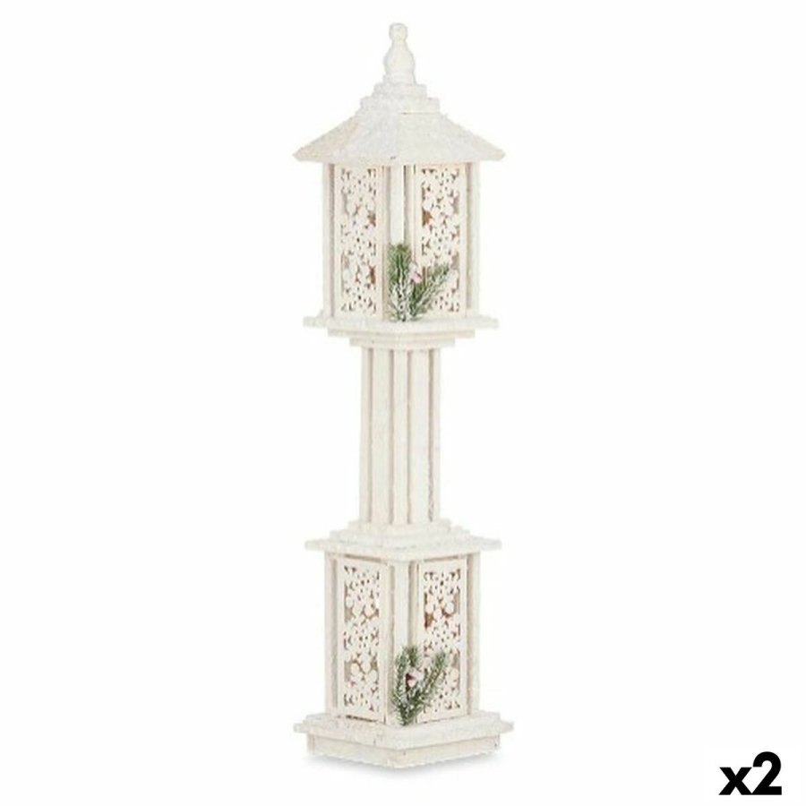Gadelampe Hvid Tr Plastik 19 x 80 x 19 cm (2 enheder) #1