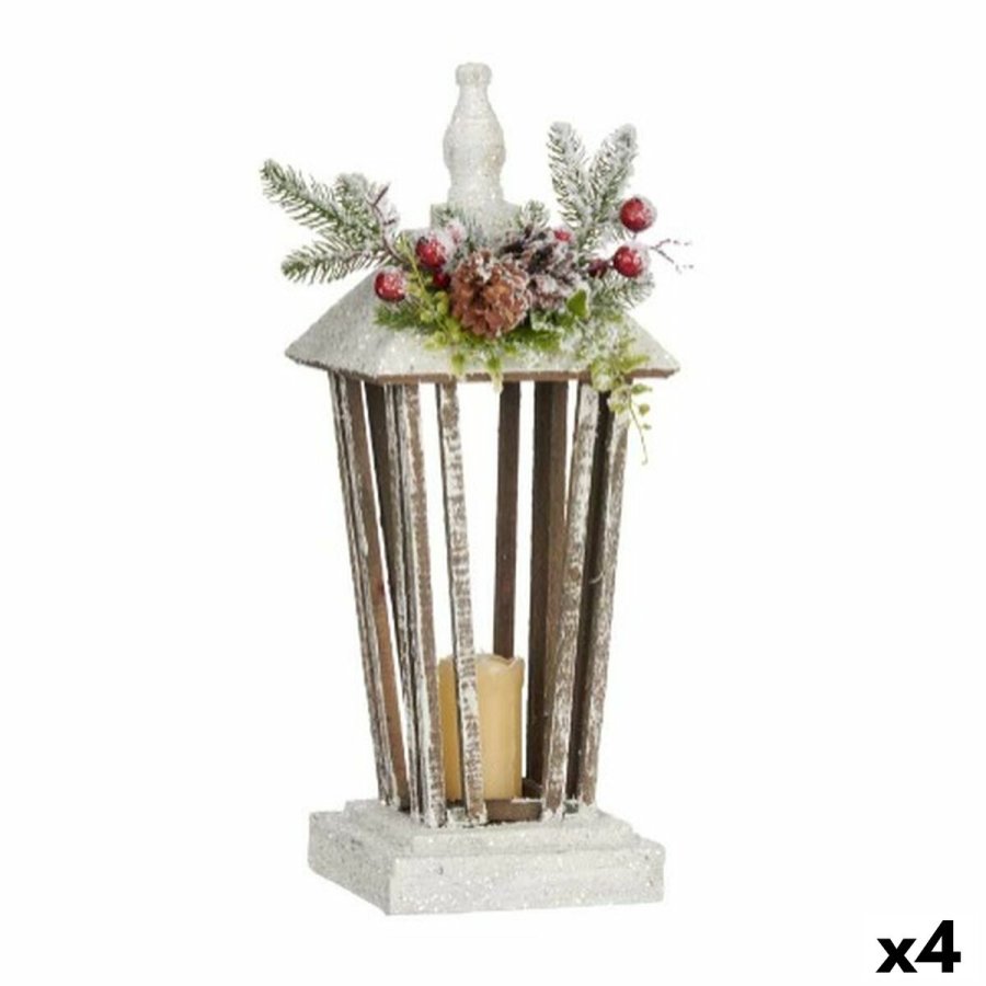 LED-lanterne Hvid Brun 16 x 48 x 16 cm (4 enheder) #1