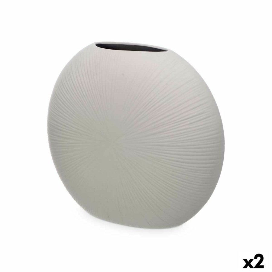 Vase Gift Decor 40/36-CZ 40/36-CZ Gr� Keramik Cirkul�r 36 x 34 x 16 cm (2 enheder) #1