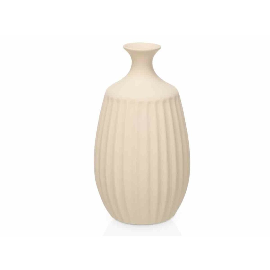 Vase Gift Decor 223-C 223-C Beige Keramik Striber 21 x 39 x 21 cm (2 enheder) #2