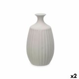 Vase Gift Decor 223-CZ 223-CZ Gr� Keramik Striber 21 x 39 x 21 cm (2 enheder) #1