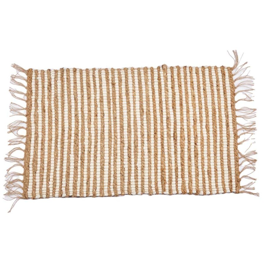 Tppe Hvid Natur Striber 60 x 1 x 90 cm (12 enheder) #5