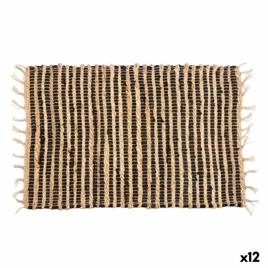 Tppe Sort Natur Striber 60 x 1 x 90 cm (12 enheder) #1