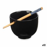 Skl Kinvara B10067A-N Sort Bambus 24 x 10,7 x 13,3 cm Tandstikker asiatico/oriental (12 enheder) #1